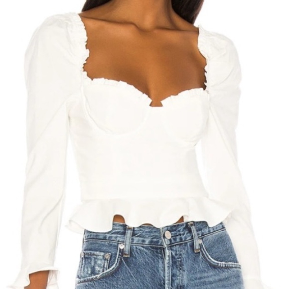 NWT MAJORELLE White Long Sleeve Crop Top Size XS